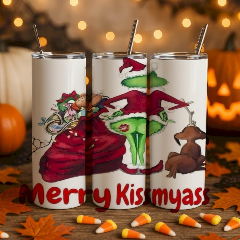Festive Holiday Tumbler Set - Red and Green